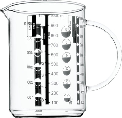Wmf gourmet maatbeker - 1l - glas - hittebestendig - met schaalverdeling