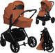 Lionelo mika plus kinderwagen 2 in 1 – vanaf geboorte tot 22 kg – combi met reiswieg zitje – all-terrain wielen + vering – xxl kap upf50+ – 90 cm ligvlak – omkeerbaar zitje – compact inklapbaar – complete accessoireset