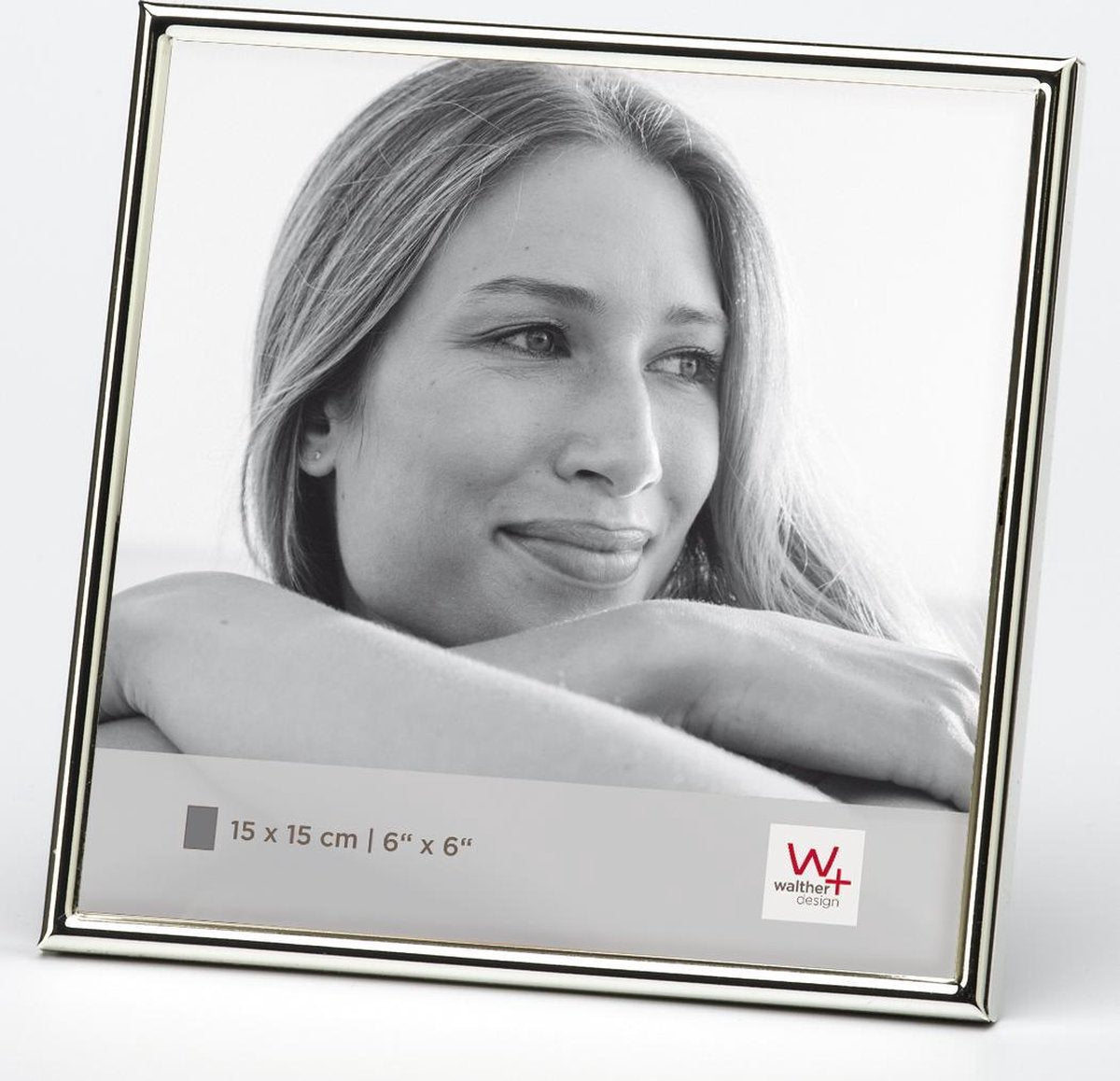 Walther design chloe - fotolijst - fotoformaat 15 x 15 cm - zilver
