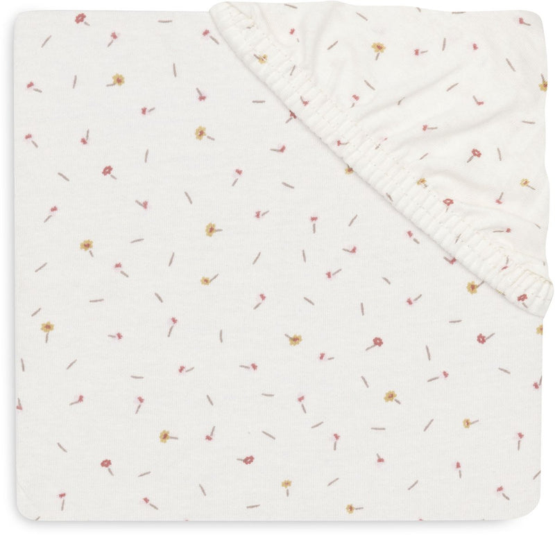 Jollein hoeslaken wieg - 40 50x80 90cm - jersey - pretty picnic - flower drops