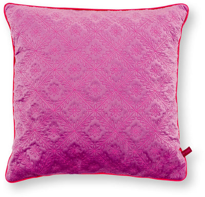 Pip studio sierkussen quilted daisy - kussen voor de woonkamer - roze - 50x50cm