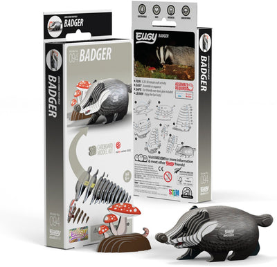 Eugy 3d puzzel - das - wilde dieren - duurzaam - verzamel ze allemaal - 6 jaar