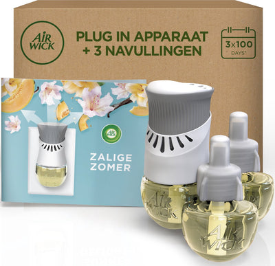 Air wick elektrische luchtverfrisser - zalige zomer - 1 apparaat + 3 navullingen