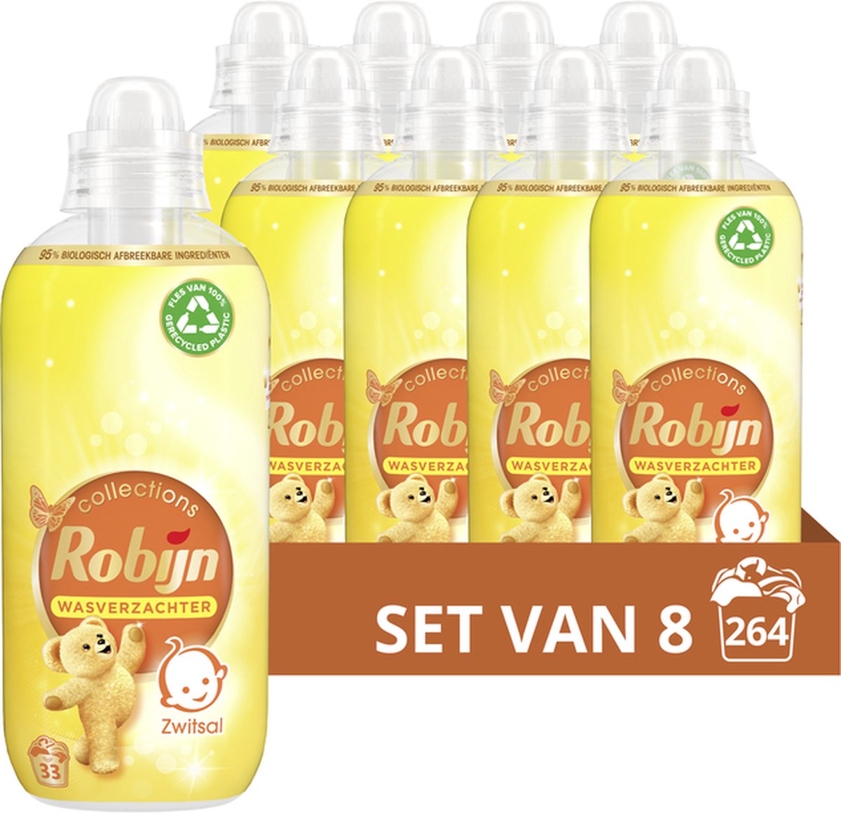 Robijn collections zwitsal wasverzachter - 8 x 33 wasbeurten - voordeelverpakking