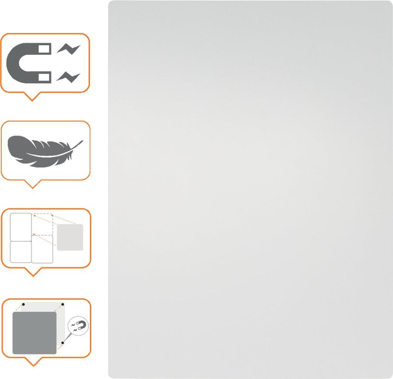Nobo whiteboard 45x60cm, magnetisch, frameloos, modulair