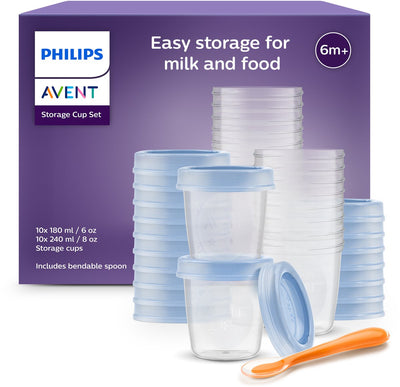 Philips avent bewaarbekers voor babyvoeding - 180 ml en 240 ml - 20 stuks - scf721 20