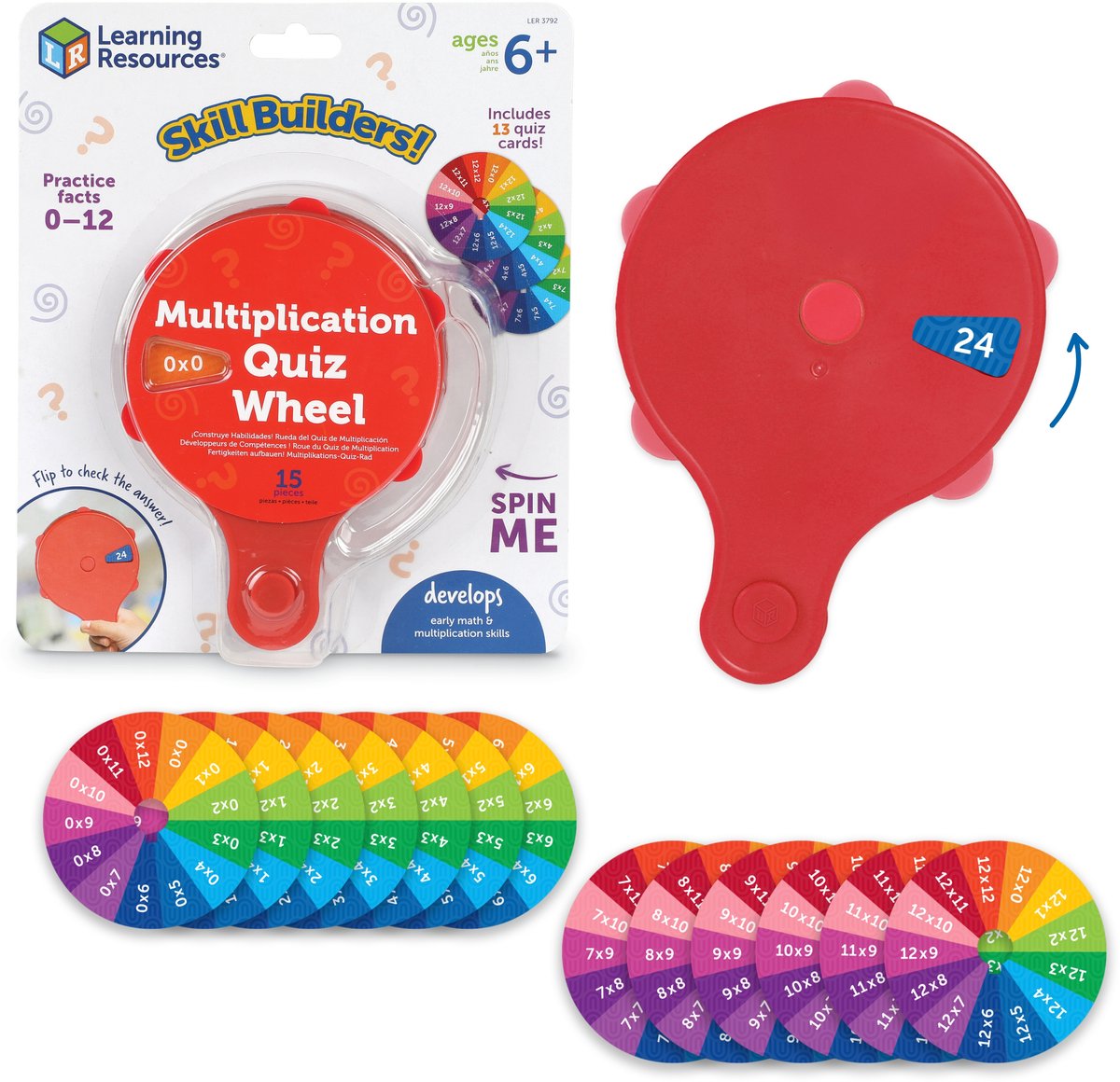 Learning resources skill builders! multiplication quiz wheel - 3+