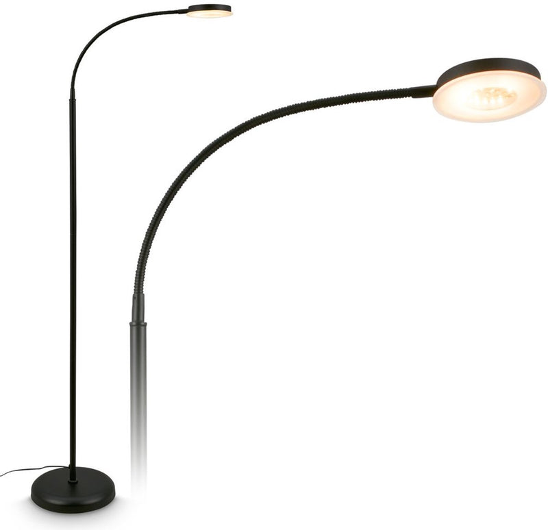 B.k.licht briloner megg - led vloerlamp – dimbaar zwenkbaar – 125.5 cm hoog – warm wit licht bureaulamp – moderne staande lamp – leeslamp voor woonkamer – zwart