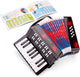 New classic toys ® speelgoed accordeon voor kinderen - speelgoedinstrument - zwart - inclusief muziekboekje met 8 liedjes - vanaf 3 jaar