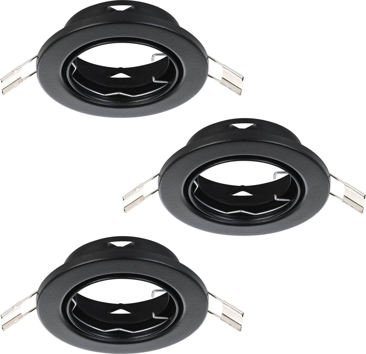 Eglo agulo 1 inbouwspot - gu10 - ø 8.5 cm - zwart - set van 3 stuks - kantelbaar