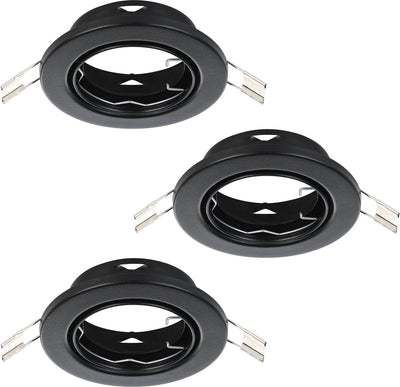 Eglo agulo 1 inbouwspot - gu10 - ø 8.5 cm - zwart - set van 3 stuks - kantelbaar