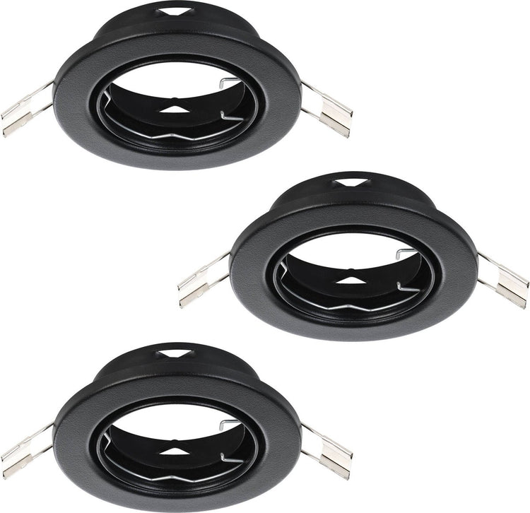 Eglo agulo 1 inbouwspot - gu10 - ø 8.5 cm - zwart - set van 3 stuks - kantelbaar
