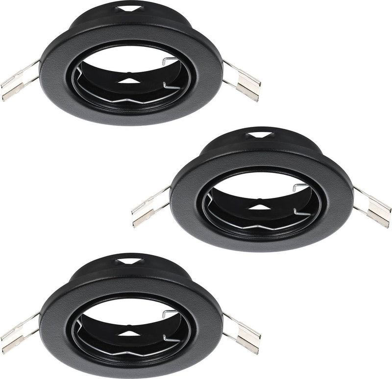 Eglo agulo 1 inbouwspot - gu10 - ø 8.5 cm - zwart - set van 3 stuks - kantelbaar