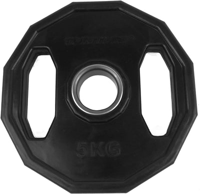 Tunturi olympische halterschijf - halter gewichten - 1x 5 kg - 50mm - rubber - incl. gratis fitness app