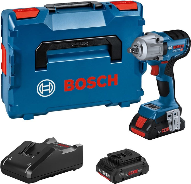 Bosch professional pro gds 18v-450 hc accu slagmoersleutel 450nm 1 2 2x procore 4.0ah + como - 06019k4002