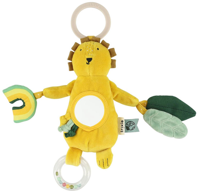 Trixie mr. lion hangend activiteitenspeeltje – 3m+ – met kralenring, spiegel knisperpapier
