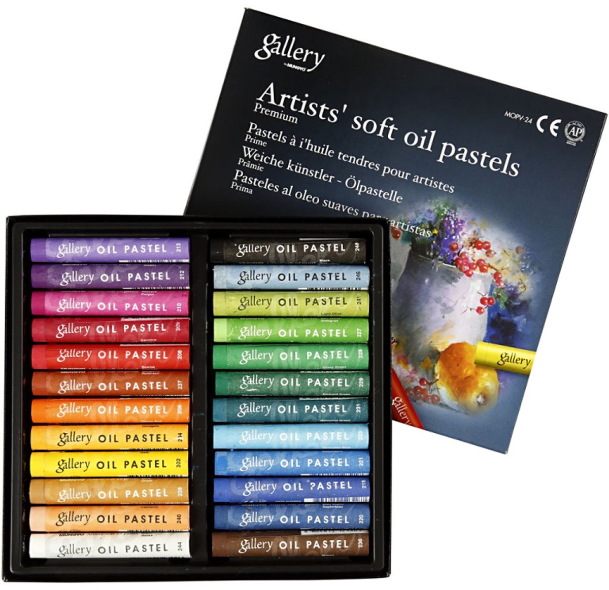 Creativ company creotime gallery oliepastel multicolor 7 cm 24 stuks