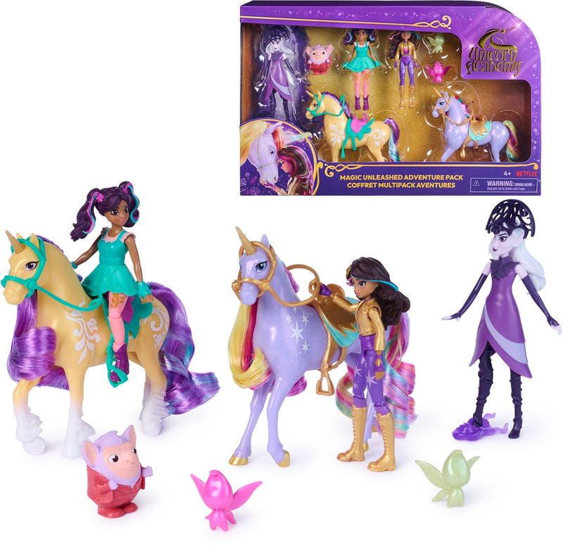 Unicorn academy - avonturenpakket grenzeloze magie - speelset met twee eenhoorns