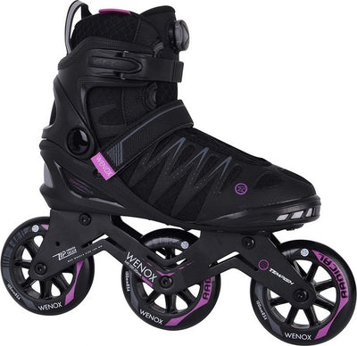 Tempish wenox top 100 dames skeelers - 4x100mm wielen - speed fitness inline skates - zwart roze - maat 42