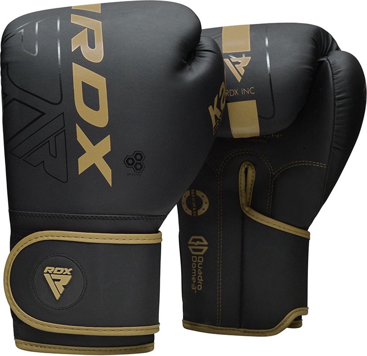 Rdx sports f6 kara bokshandschoenen - boxing gloves - training - vechtsporthandschoenen - boksen - goud - mat - 12 oz