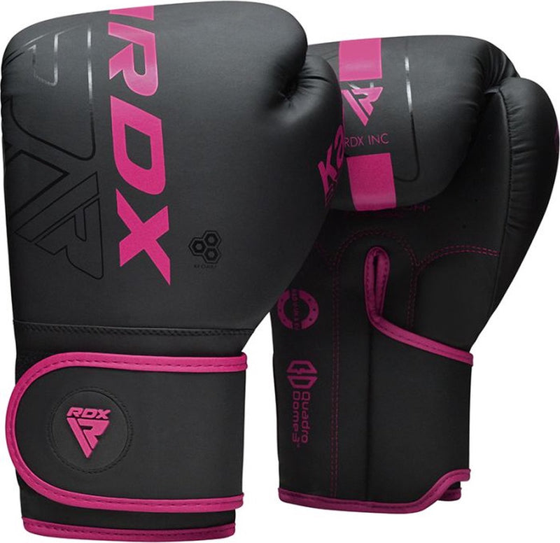 Rdx sports f6 kara bokshandschoenen - boxing gloves - training - vechtsporthandschoenen - boksen - roze - mat - 12 oz