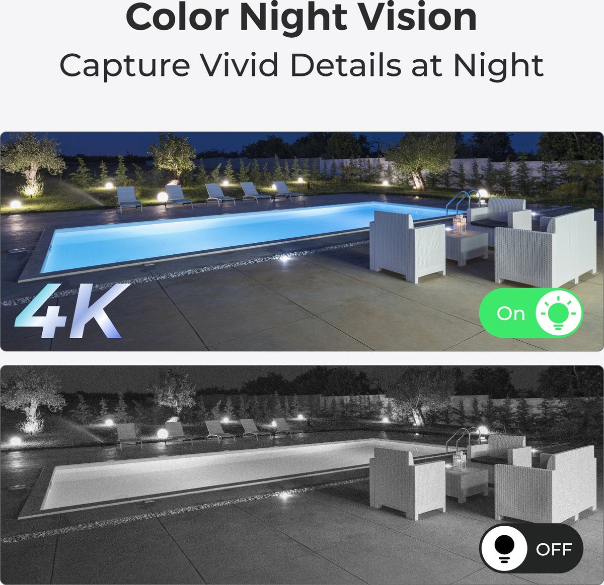 Reolink p434 - poe ip-bewakingscamera - buiten binnen - 4k resolutie - color night vision - 8m ir