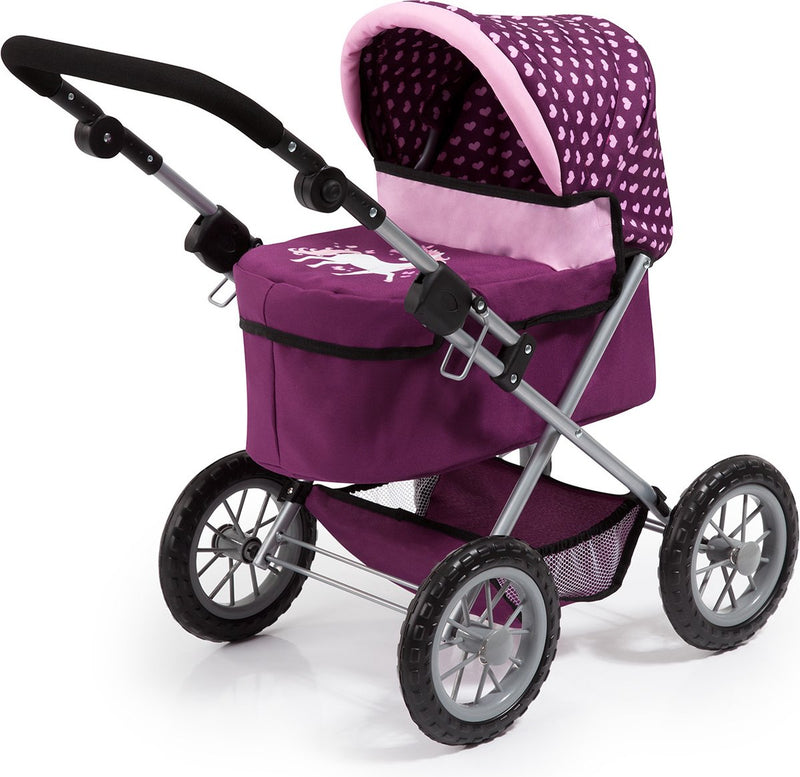 Bayer design - poppenwagen trendy - paars met hartjes