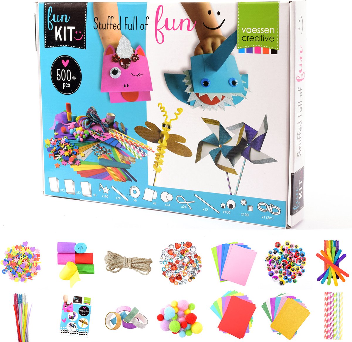 Vaessen creative knutselpakket - voor kinderen - 500 onderdelen