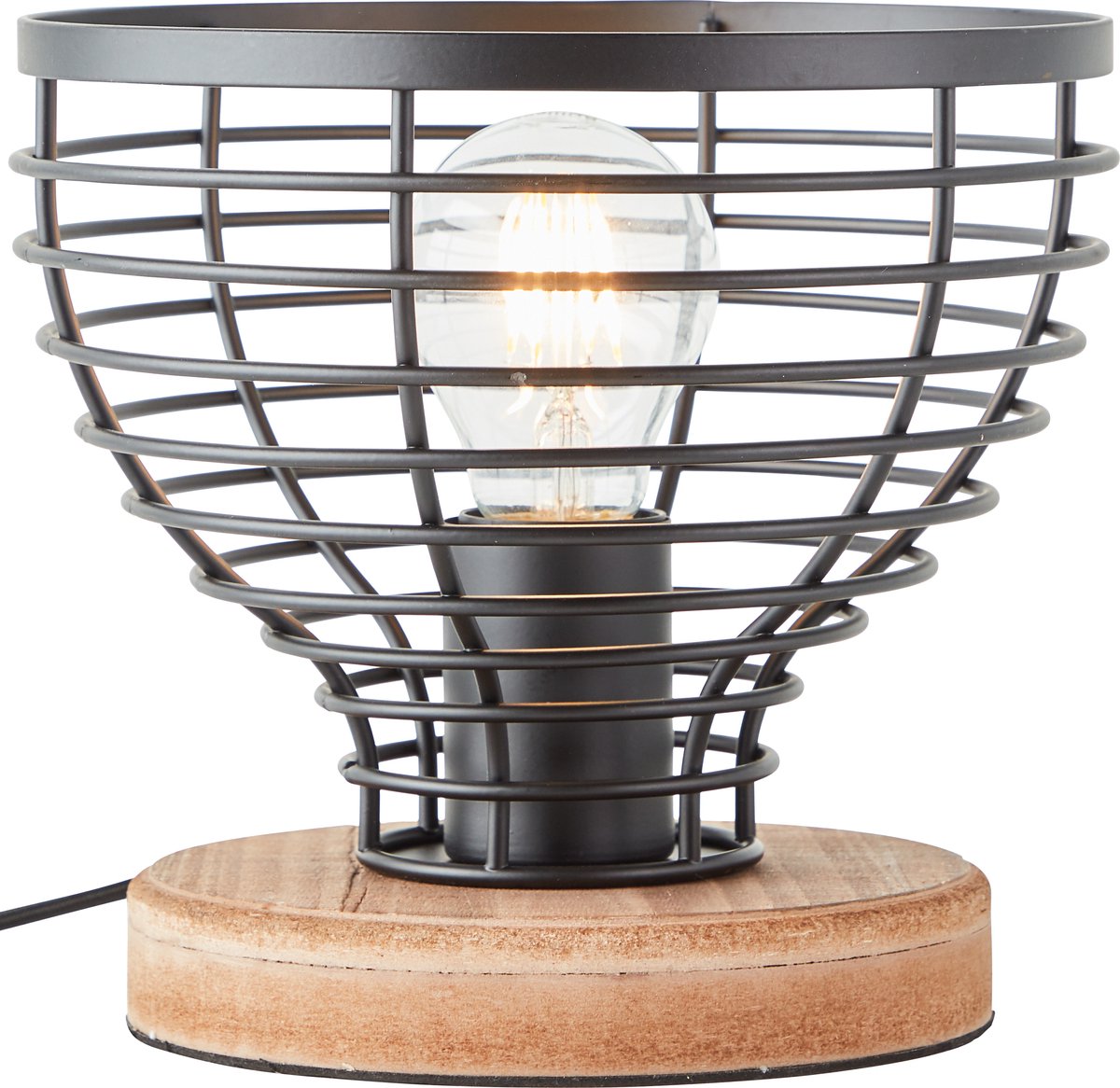 Brilliant avia - tafellamp - e27 max 1x40w - zwart houtkleur