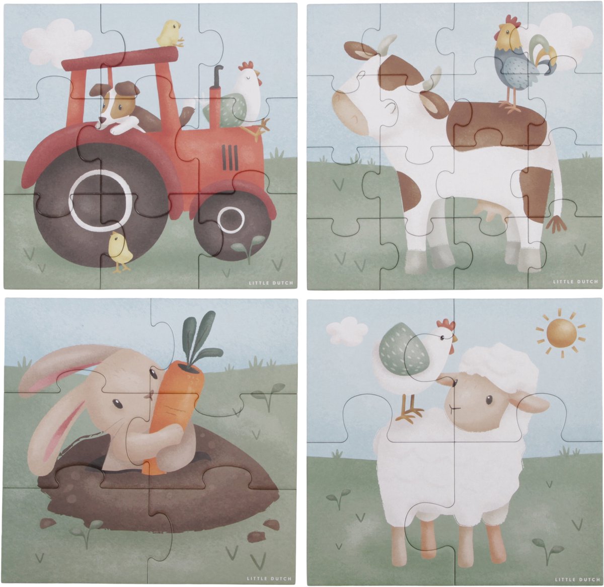 Little dutch - 4 in 1 puzzel fsc - little farm