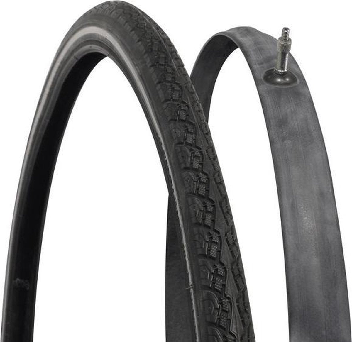 Dresco buiten- en binnenband - set met 1 binnen buitenband - bandenmaat 28x1 5 8 x 1 3 8 - etrto maat 37-622 - veilige reflectie - dunlop ventiel - hoogte ventiel 45mm - lage rolweerstand - hoge lekbestendigheid