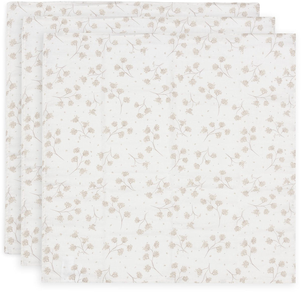 Jollein hydrofiele doek small - 70x70cm - leafy dreams - 3 stuks