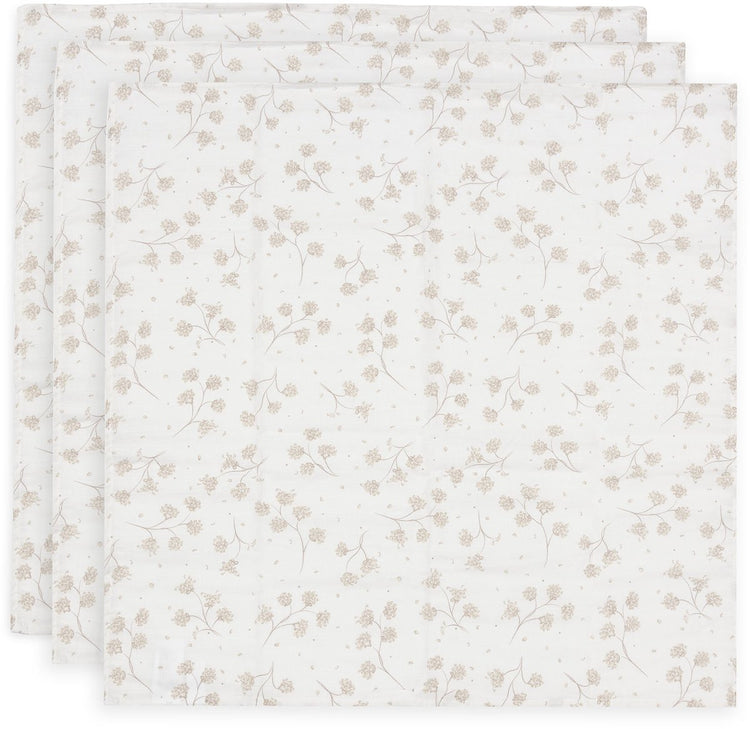 Jollein hydrofiele doek small - 70x70cm - leafy dreams - 3 stuks
