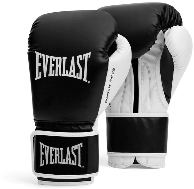 Everlast powerlock og training (kick)bokshandschoenen klittenband, zwart wit, 16-oz
