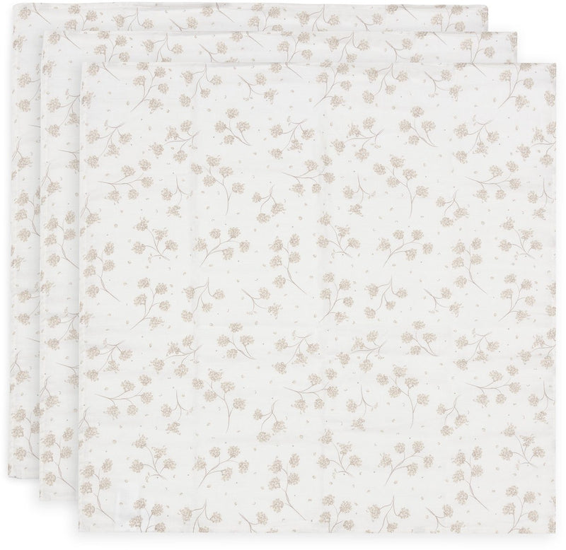Jollein hydrofiele doek small - 70x70cm - leafy dreams - 3 stuks