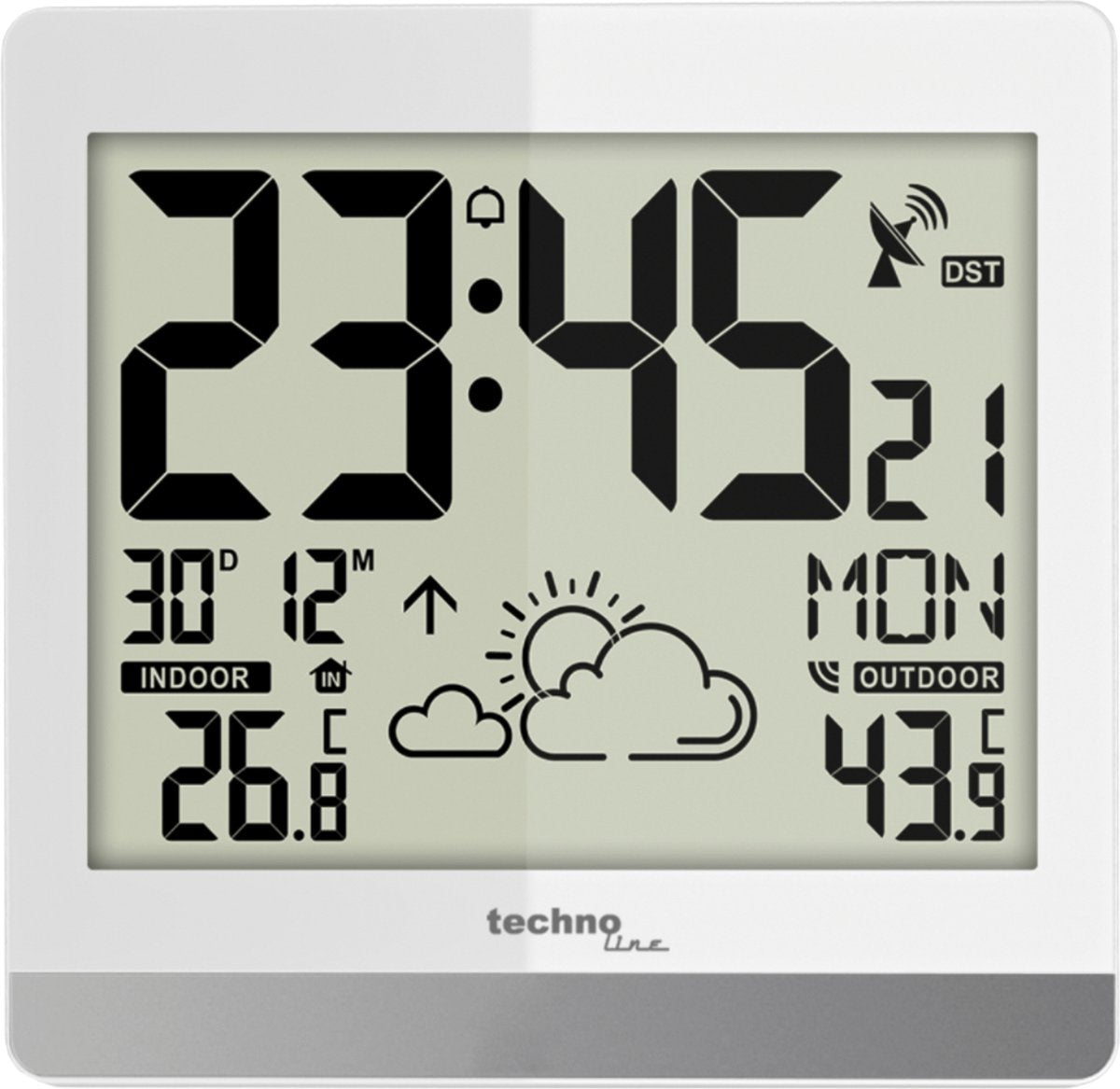 Technoline weerstation - ws 8119 - 189x200x29mm - zilver - met 1 buitensensor 30m - tl-ws8119