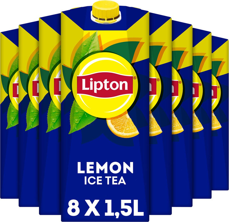 Lipton ice tea pak - lemon - laag in calorieën - 8 x 1500 ml - voordeelverpakking