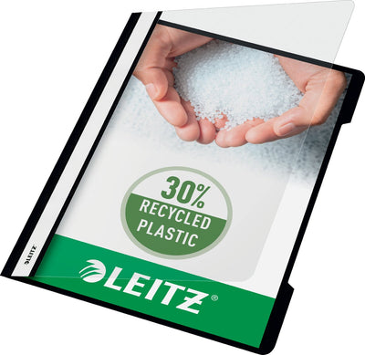 Leitz snelhechter a4 - 30% pre-consumer gerecycled plastic - 25 stuks - zwart