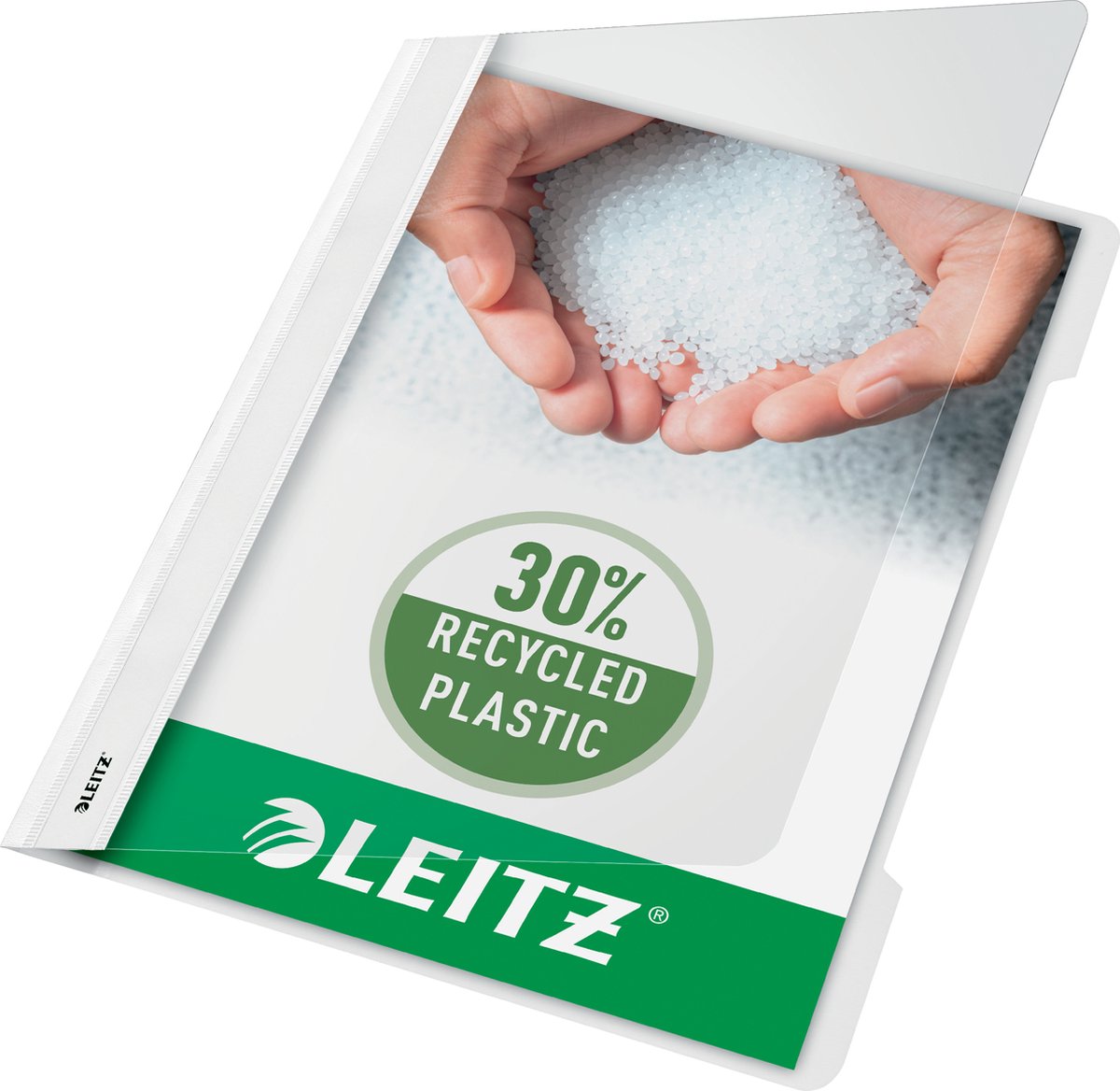Leitz snelhechter a4 - 30% pre-consumer gerecycled plastic - 25 stuks - wit