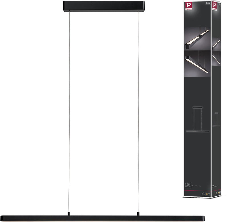 Paulmann lento led hanglamp - moderne hanglamp zwart mat - dimbaar in hoogte verstelbaar - 42w - warmwit licht (2700k) - perfect voor woonkamer of eetkamer