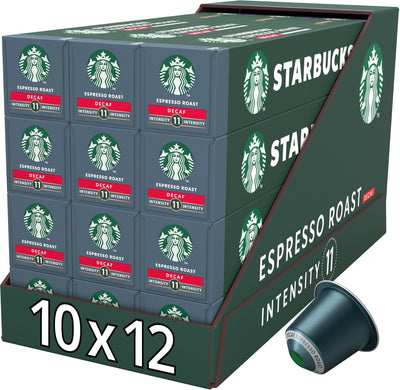 Starbucks by nespresso capsules espresso roast decaf - 10 koffiecups x 12 doosjes