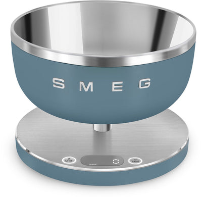 Smeg ksc01sbmww digitale keukenweegschaal - 5 kg - rvs kom 1,8l - usb-c oplaadbaar - tarrafunctie - lcd display - collezione - mat storm blue