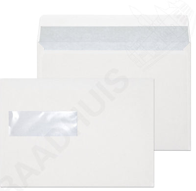 Raadhuis dienstenvelop - 156x220mm - ea5 - venster links - met plakstrip - wit - 500 stuks - rd-202540