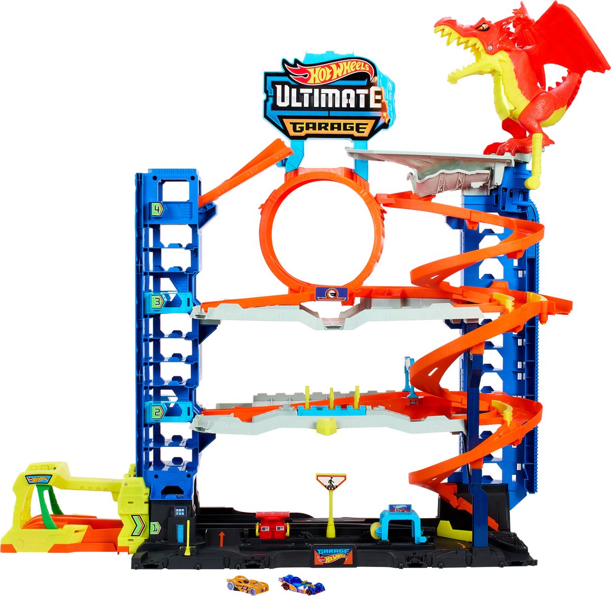 Hot wheels - city ultieme garage speelset - met 2 metalen auto's