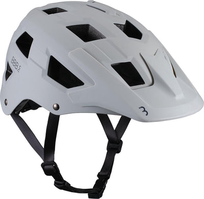 Bbb cycling mtb helm nanga - met bevestiging voor camera of verlichting - wasbare padding - fietshelm volwassenen: heren dames - mat grijs wit - l - bhe-54