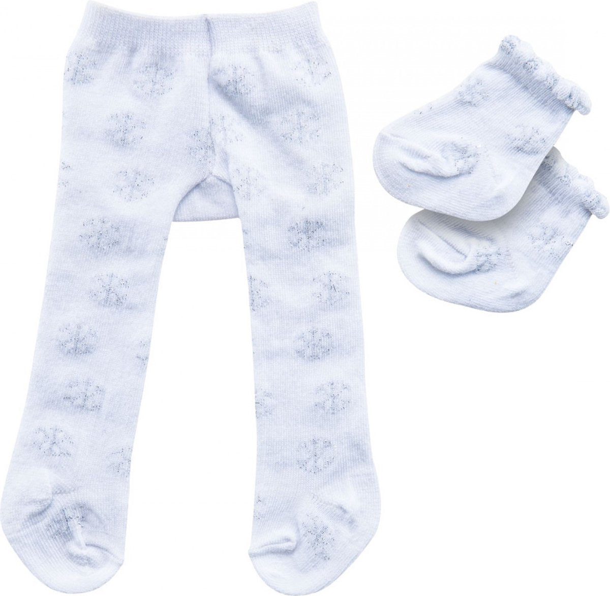 Heless poppenmaillot en sokken polyester wit zilver 35-45 cm