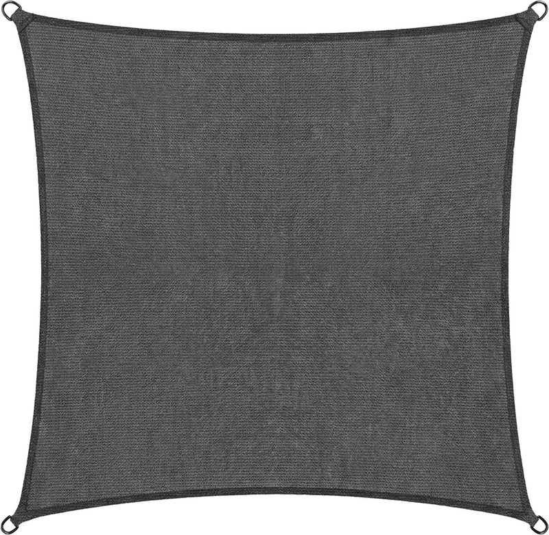 Abbey camp schaduwdoek - hdpe - 3 x 3 m - grijs - zonnedoek - rvs ringen - aswan-300