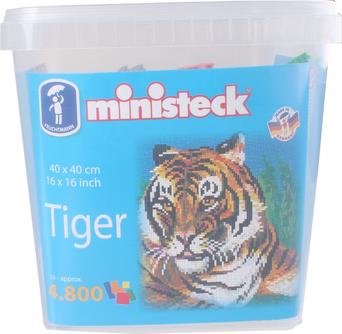 Ministeck tijger xxl eimer - knutselproject voor kinderen vanaf 6 jaar