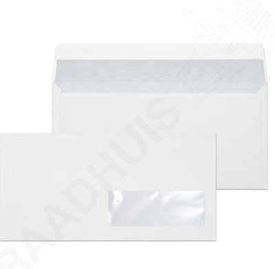 Raadhuis dienstenvelop dl (ea5 6) - 110x220mm - venster rechts - met plakstrip - wit - 500 stuks - envelop