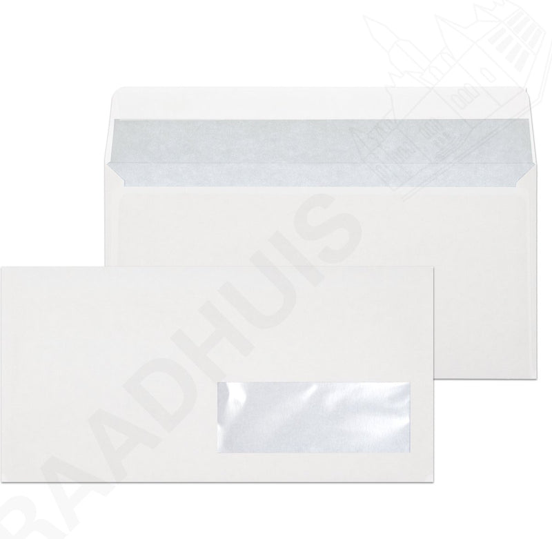 Raadhuis dienstenvelop dl (ea5 6) - 110x220mm - venster rechts - met plakstrip - wit - 500 stuks - envelop